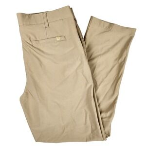 Birdie Bound Golf Pants Men 36x30 Khaki Stretch Performance Flat Front Preppy